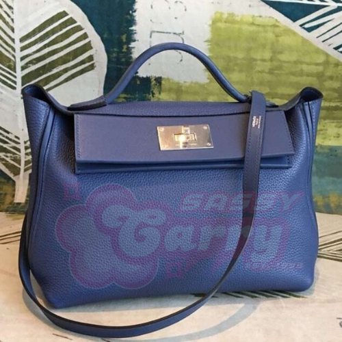 Hermes 24/24 29 Bag In Blue Clemence Calfskin