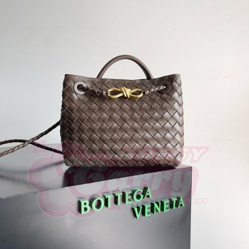 Bottega Veneta Andiamo Small Bag in Kaki Intrecciato Lambskin