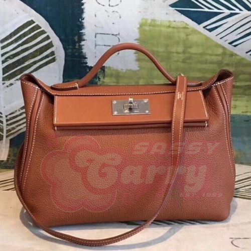 Hermes 24/24 29 Bag In Brown Clemence Calfskin