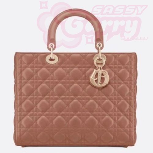 Dior Large Lady Dior Bag In Powder Cannage Lambskin