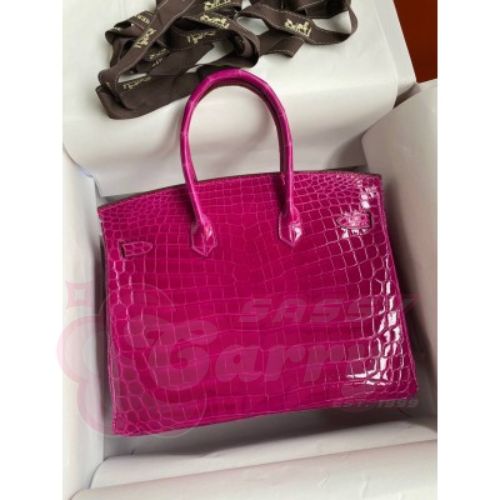 Hermes Birkin 35 Retourne Handmade Bag In Etain Epsom Calfskin