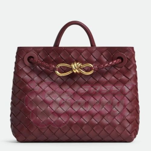 Bottega Veneta Andiamo Small Bag in Barolo Intrecciato Lambskin