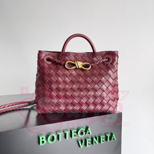 Bottega Veneta Andiamo Small Bag in Barolo Intrecciato Lambskin