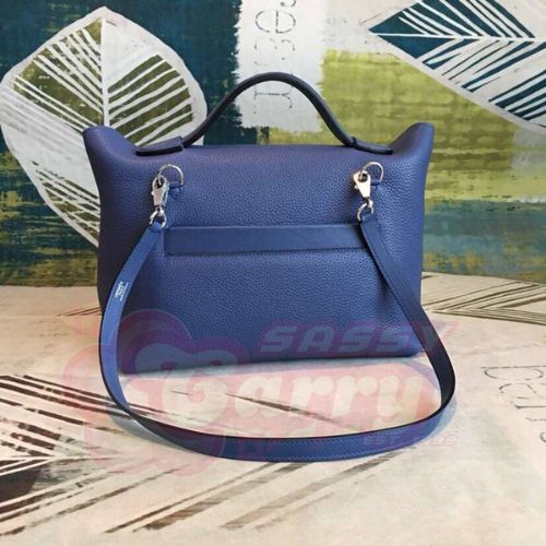 Hermes 24/24 29 Bag In Blue Clemence Calfskin