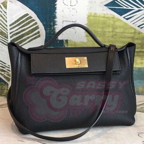 Hermes 24/24 29 Bag In Black Clemence Calfskin