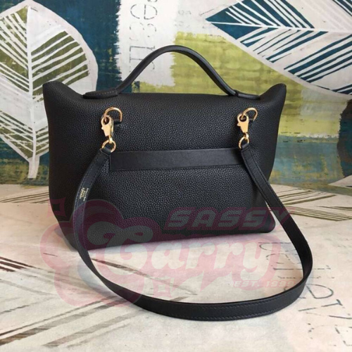 Hermes 24/24 29 Bag In Black Clemence Calfskin